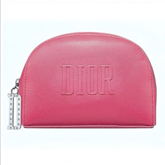 DIOR Makeup Pouch Cosmetic Bag (PINK CORAL) Size: 7"L x 5"H - Picture 9 of 13